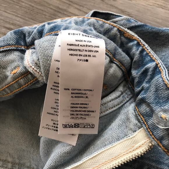 New! ei8ht Dreams Blue Women's High-waisted  Wide-leg Crop Jeans Size26 - Picture 5 of 6